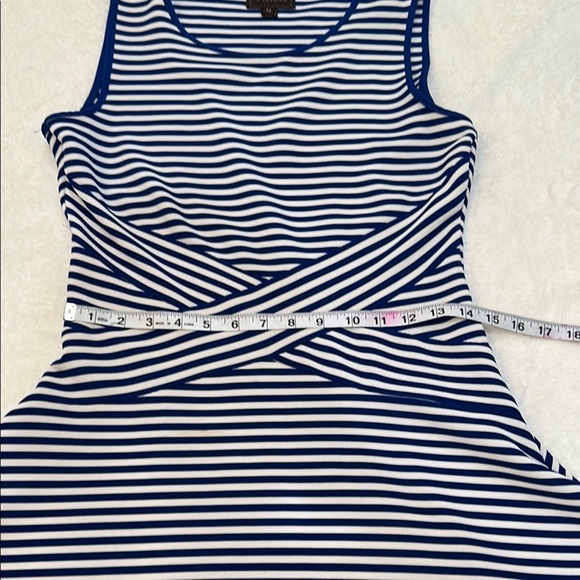 TRULLI Blue and White Sleeveless Fit and Flare Midi Dress Size M - Picture 7 of 12